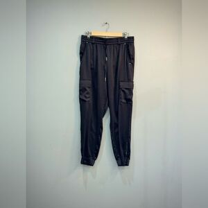 Black WHBM Satiny Cargo Joggers Size 10 VGUC